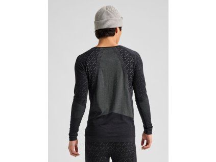 Pánské Termoprádlo Burton [ak] Slokar Merino Base Layer Crewneck True Black/Gray Cloud